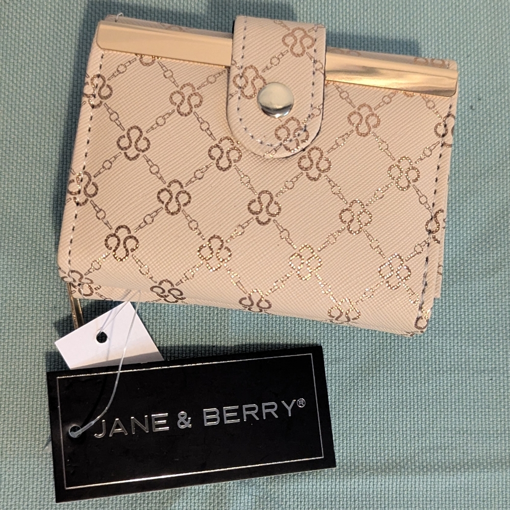Jane & Berry Beige and Rose Gold Patterned Wallet